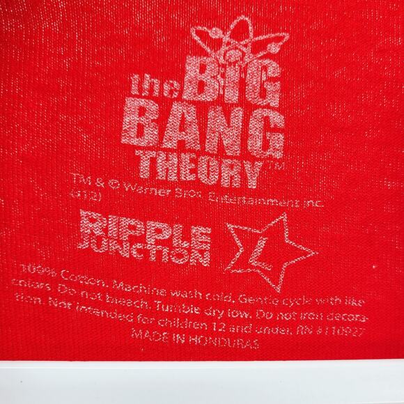 The Big Bang Theory Sheldon Cooper "Bazinga!" Red Multicolored T-Shirt Men's L - Picture 6 of 6